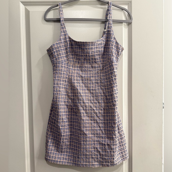 NWT BDG Purple and White Sheath Mini Dress Sleeveless Square Neck - Picture 2 of 4